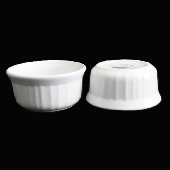 Corning Ware French White Set of 5 Ramekins Vintage Stoneware 7 oz - Picture 9 of 9